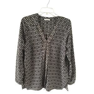 Pleione V-neck Graphic Print LS Popover Tunic size S